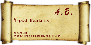 Árpád Beatrix névjegykártya