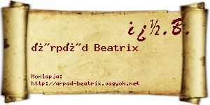 Árpád Beatrix névjegykártya