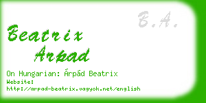 beatrix arpad business card